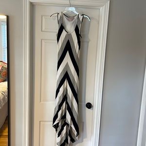 Maxi dress with slightly longer back than front